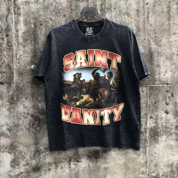 Design Saint Vanity Stable Co. Rodeo Print Black T-Shirt T-Shirts - 5