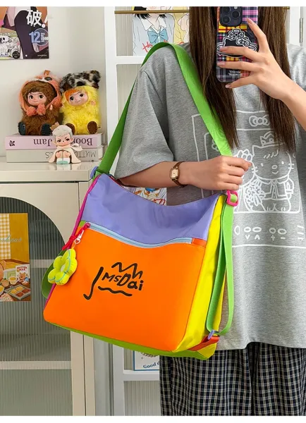Design JMsDai Colorblock Hobo Bag Multicolor Shoulder Bag Hobo Bag - 17