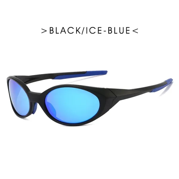 Design Sport Wrap Sunglasses Black / Ice-Blue - 1