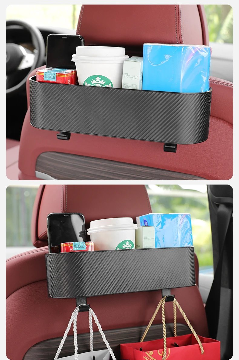 Design Creative Car Seat Back Storage Box with Hooks Black Bags - 21