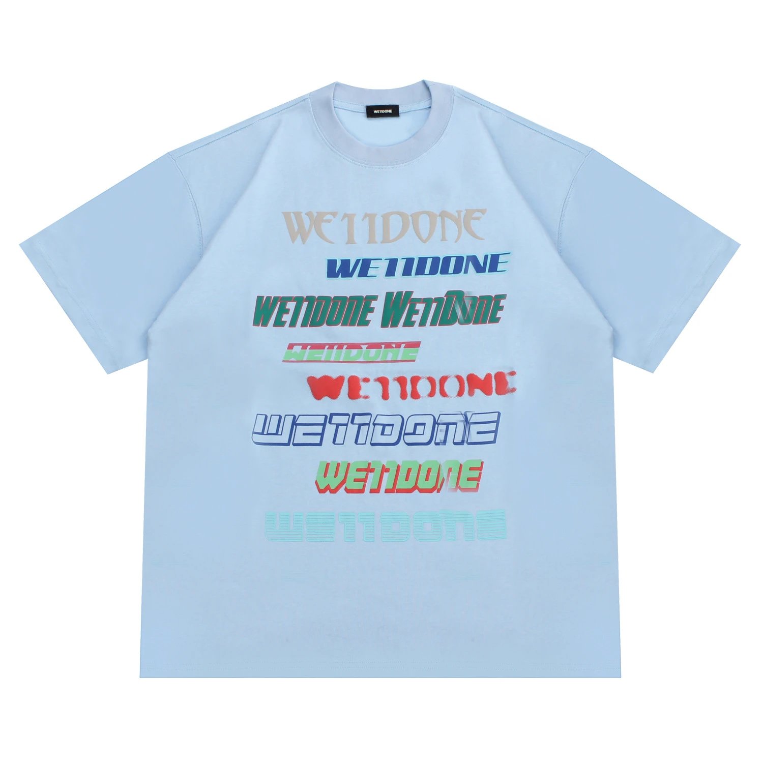 WETIDONE T-Shirts Short-Sleeve Crewneck — w 52 Blue