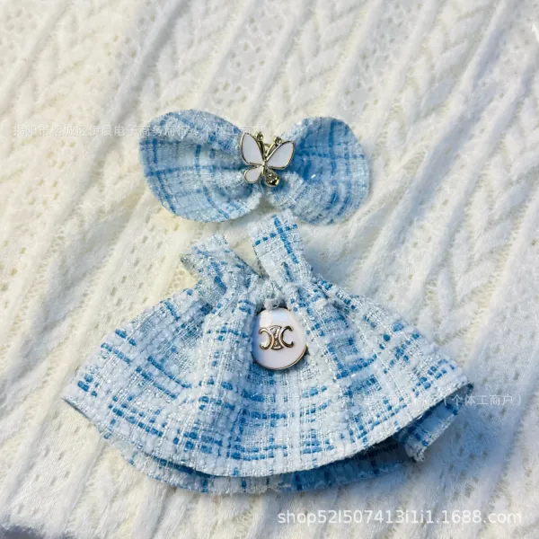 Chanel Chanel-Inspired Tweed Bow Headband in Pink with Butterfly and CC Logo Accessories - 6