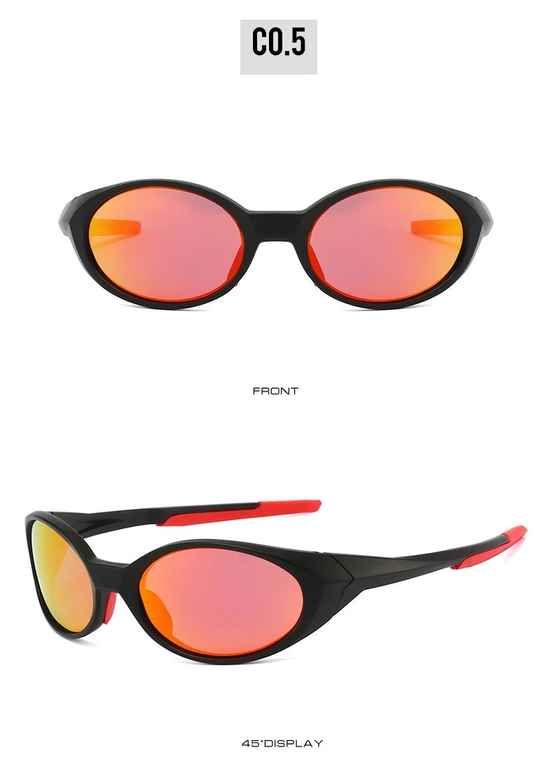 Design Sporty Wraparound Sunglasses Black / Red - 10