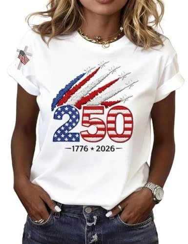 250th Anniversary Patriotic Graphic T-Shirt White