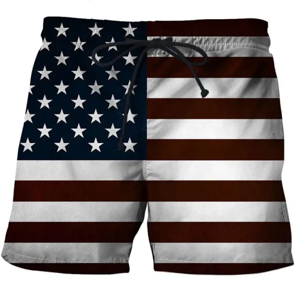 Design American Flag Print Swim Shorts Swimwear - 2