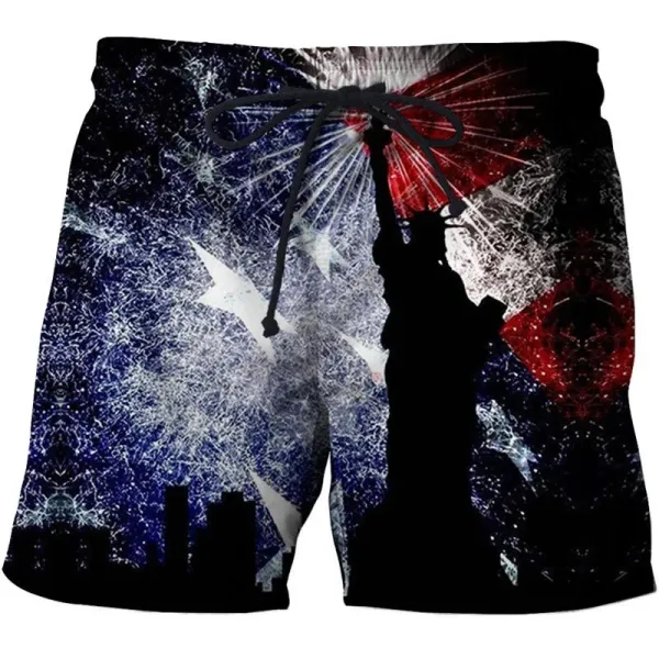 Design American Flag Print Swim Shorts Swimwear - 3