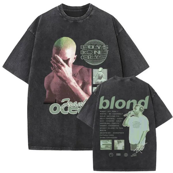 Frank Ocean blond Oversized Acid Wash T-Shirt - 17