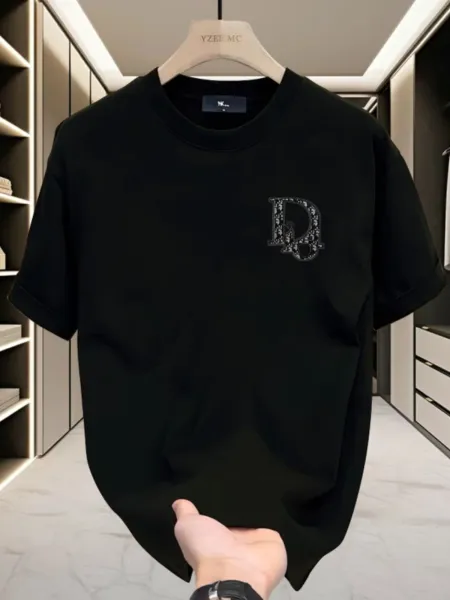 Dior CD Logo Embroidered White T-Shirt - 10