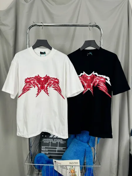 Versace Medusa Wings Red Embroidered White T-Shirt - 26