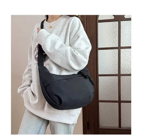 Design Minimalist Black Hobo Crossbody Bag - 24