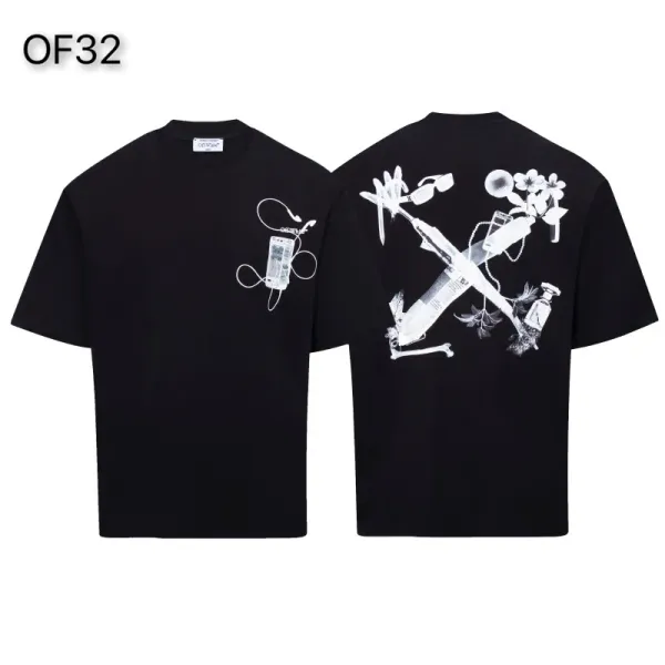 Off-White Mona Lisa Tape Print T-Shirt White and Black - 30