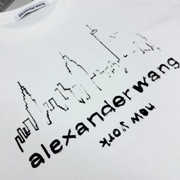 Alexander Wang Logo Neck T-Shirt White T-Shirt - 35