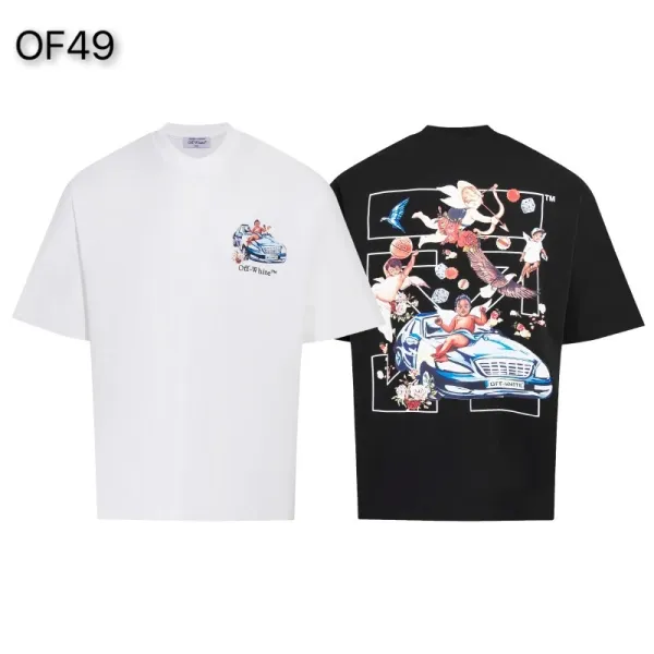 Off-White Mona Lisa Tape Print T-Shirt White and Black - 45