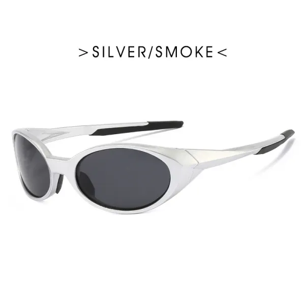 Design Oval Frame Silver / Smoke Sunglasses - 1