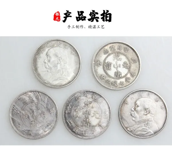 Design Historical Chinese Coin Guangxu Double Dragon (Iron-Plated Silver) Collectible Accessories - 5