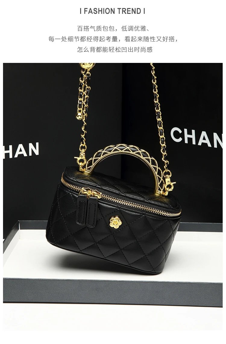 Chanel Coco Handle Black Quilted Leather Chain Handbag - 5