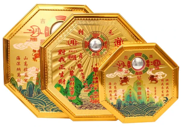 Design Octagonal Gold-Edged Shan Hai Zhen Amulet Accessories - 7