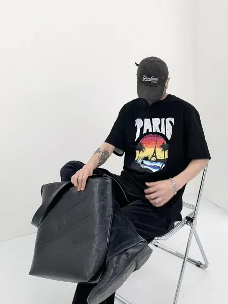 Design Paris Sunset Graphic T-Shirt White - 8