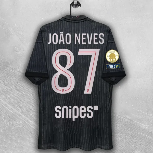 Paris Saint-Germain 2024-25 Third Jersey Black João Neves #87 - 1