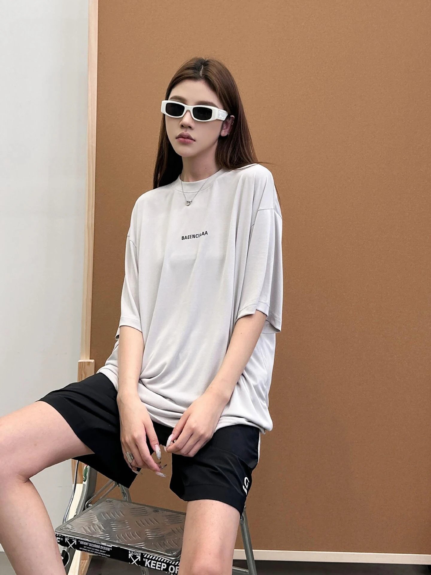 Balenciaga BAEENCIAAA Oversized Black T-Shirt - 7