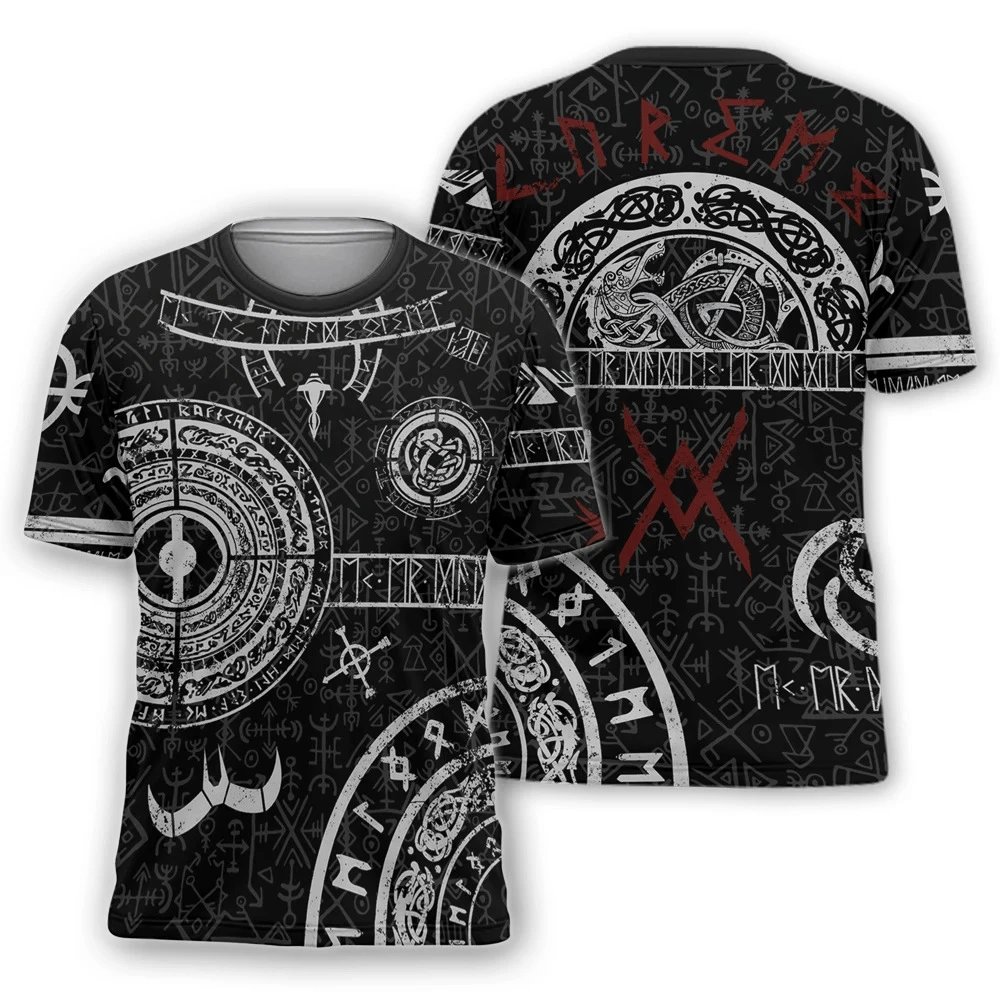 Design Chainmail Armor Print T-Shirt Black / Army Green - 11