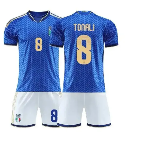 FIGC (Federazione Italiana Giuoco Calcio) FIGC Azzurri 2024 Home Jersey Set Blue / White Jersey - 1