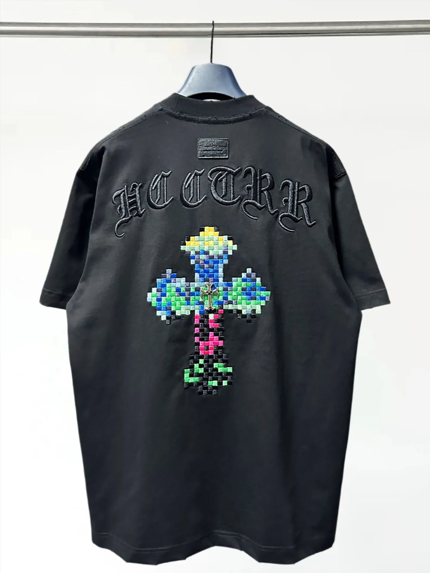 Chrome Hearts Pixel Cross White T-Shirt - 10