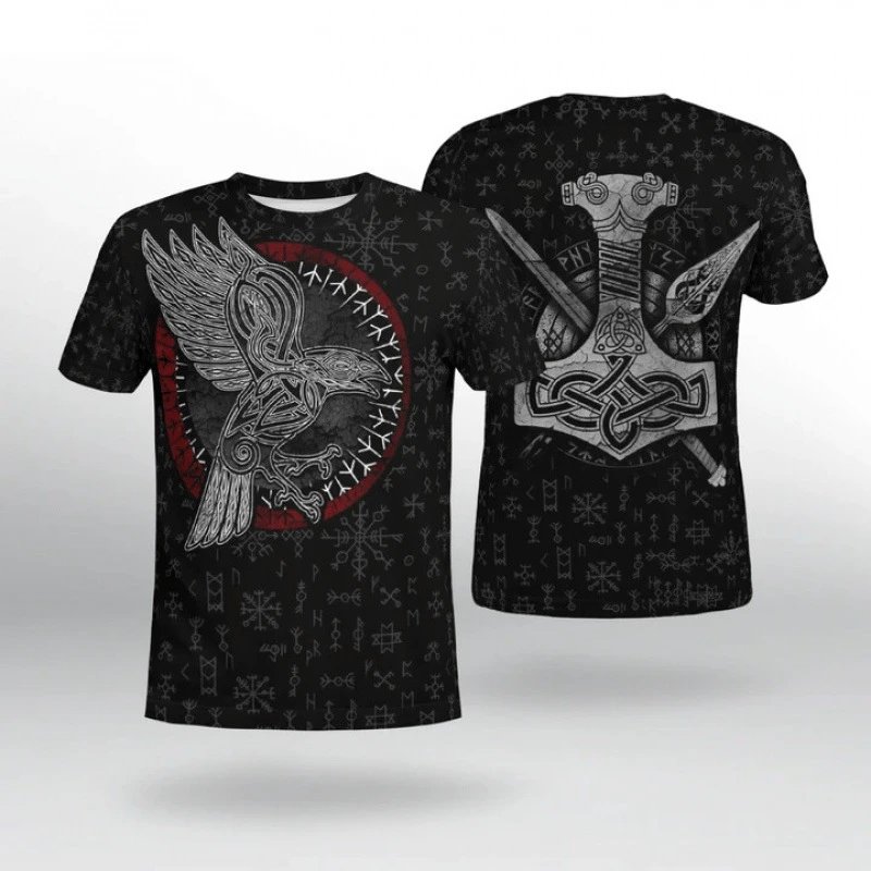 Sons of Vikings Norse Mythology Graphic T-Shirt White T-Shirts