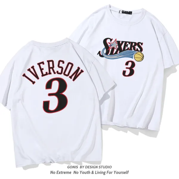 Philadelphia 76ers Allen Iverson #3 Jersey T-Shirt White - 1