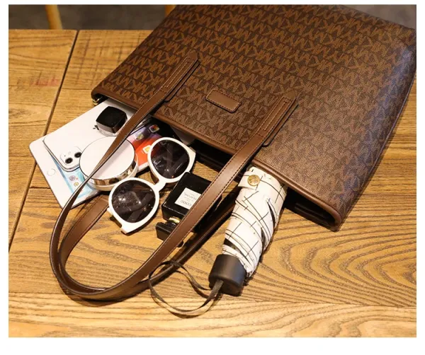 MMY Monogram Tote Bag Set Brown - 13