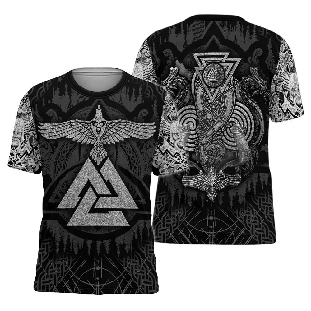 Design Chainmail Armor Print T-Shirt Black / Army Green - 27