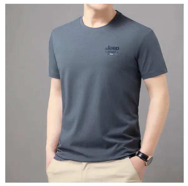 Design Jeep Spirit Classic Fit Crew Neck T-Shirt Brown T-Shirts - 11