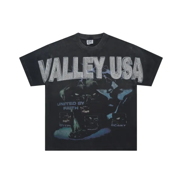 Design Valley USA x Faith United By Faith Graphic T-Shirt Black T-Shirts - 1
