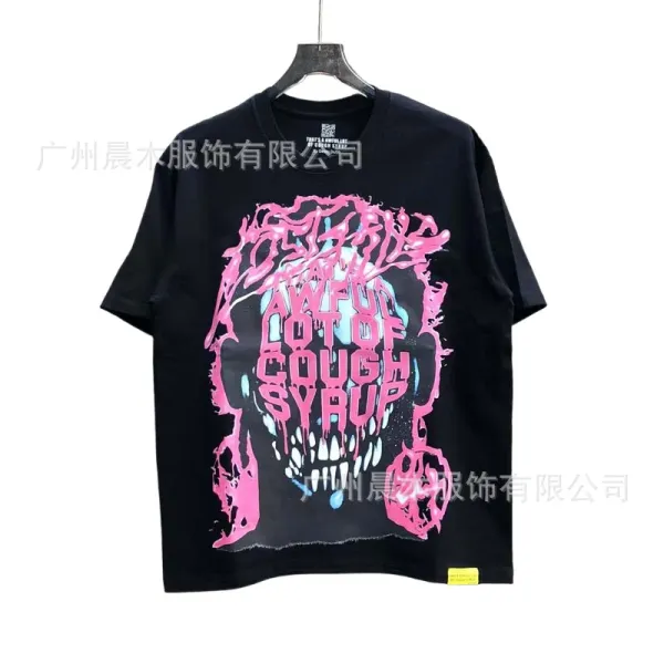 Design That's A Awful Lot Cough Syrup Graphic T-Shirt Black - 13