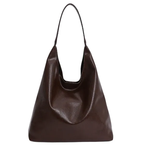Design Hobo Bag Brown Leather Shoulder Bag - 1