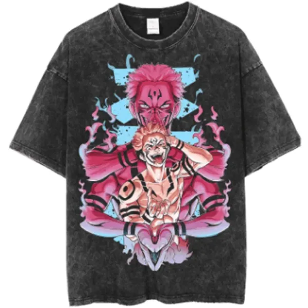 Hellstar Studios Unohara Acid Wash Black T-Shirt - 8