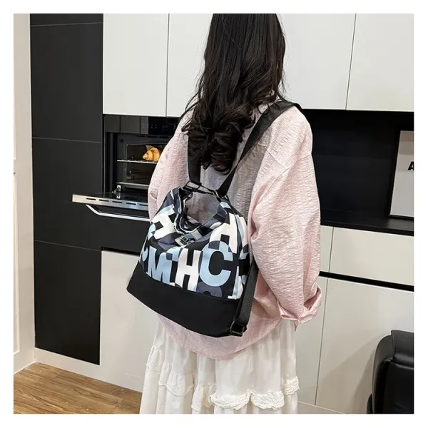 Design Bufan Collection Letter Print Navy Blue Shoulder Bag Shoulder Bags - 27