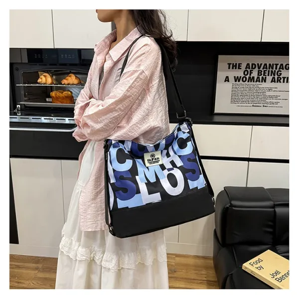 Design Bufan Collection Letter Print Navy Blue Shoulder Bag Shoulder Bags - 28