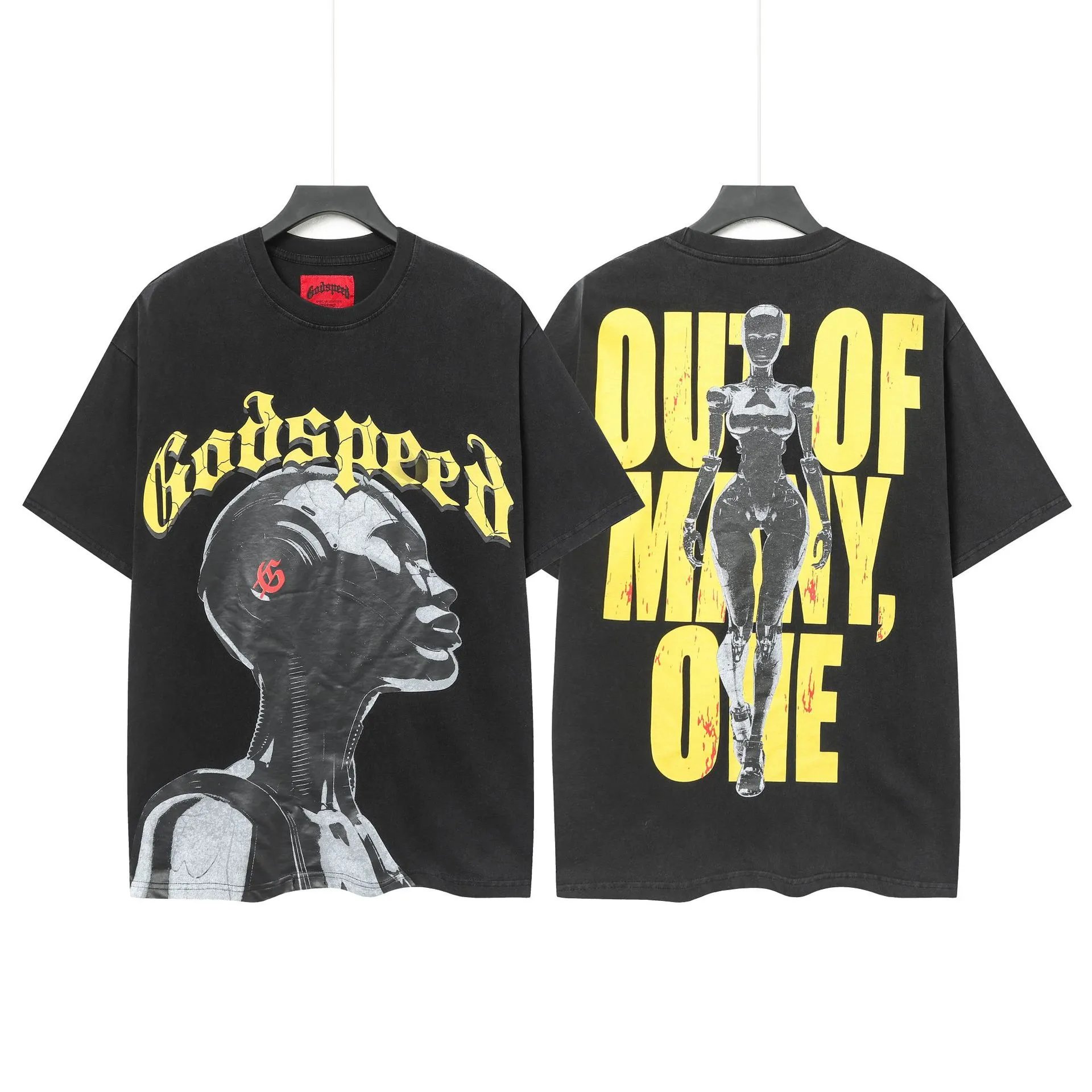 Godspeed Out of Many, One Black Graphic T-Shirt