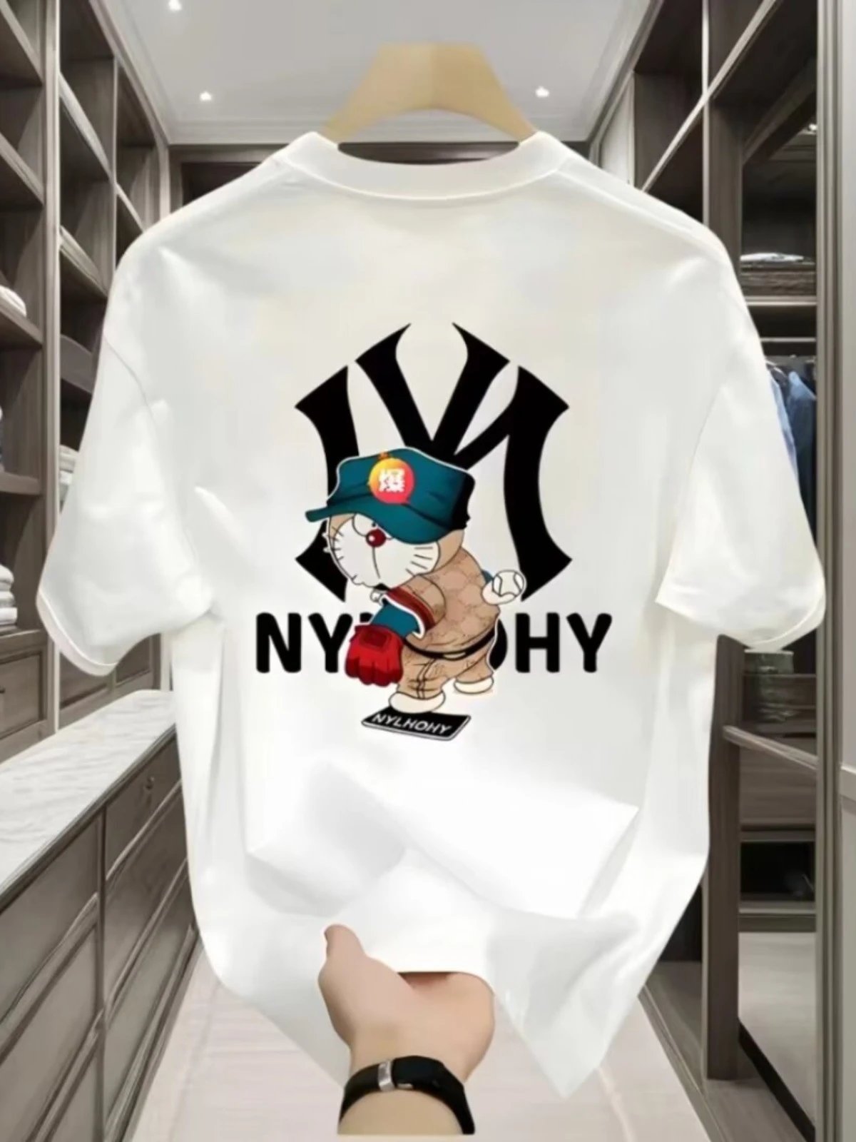 Design NYLHOHY x Doraemon Graphic Print Black T-Shirt T-Shirts - 12