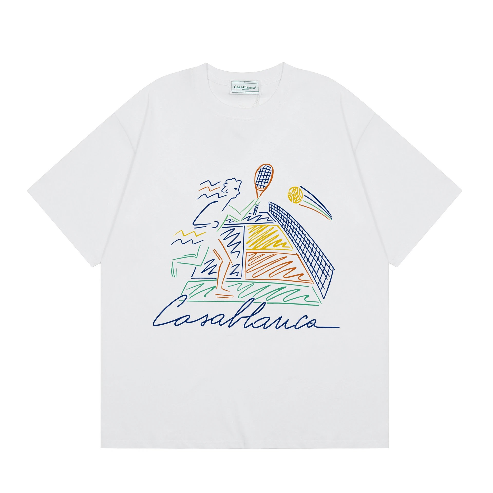 Casablanca Column Print Oversized White T-Shirt - 4