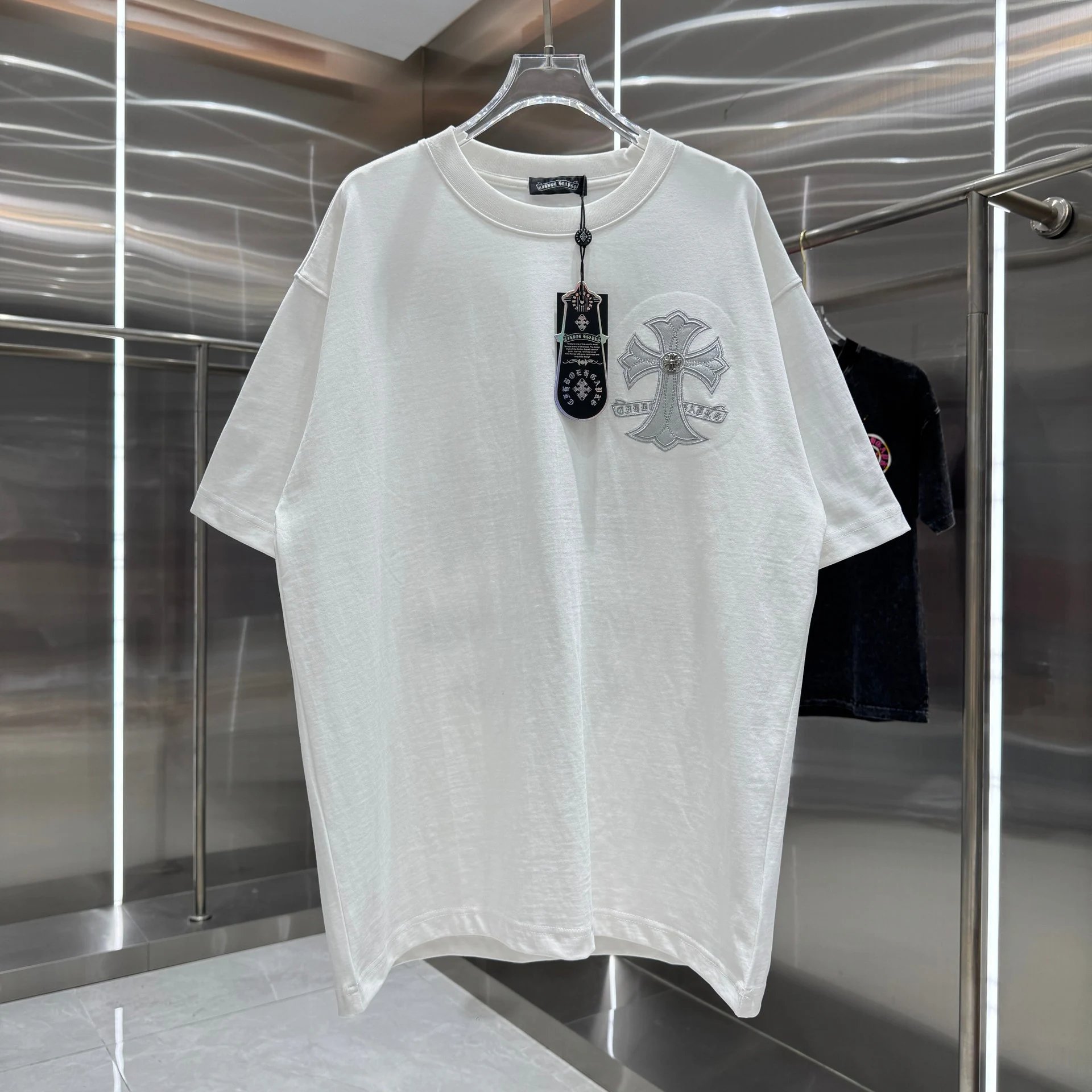 Chrome Hearts Cross Embroidered Black T-Shirt - 3