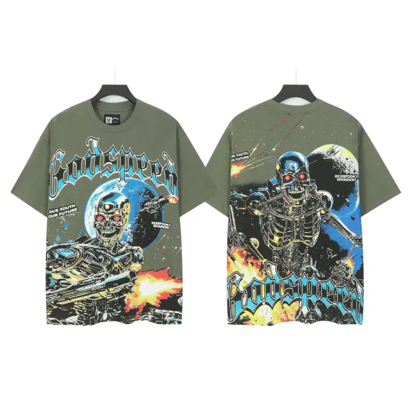 Godspeed Skeleton Graphic Black T-Shirt - 34