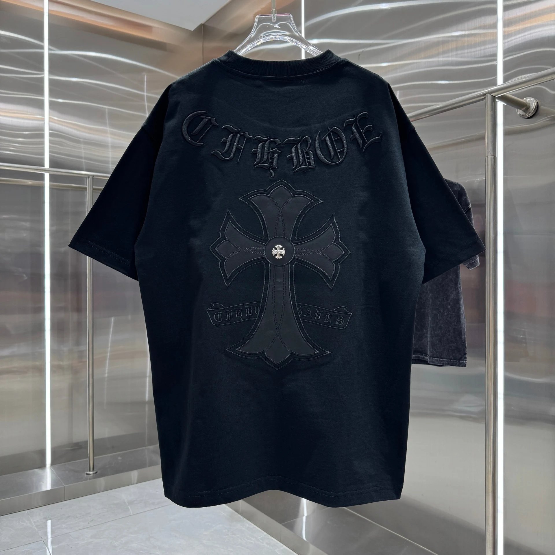 Chrome Hearts Cross Embroidered Black T-Shirt - 13