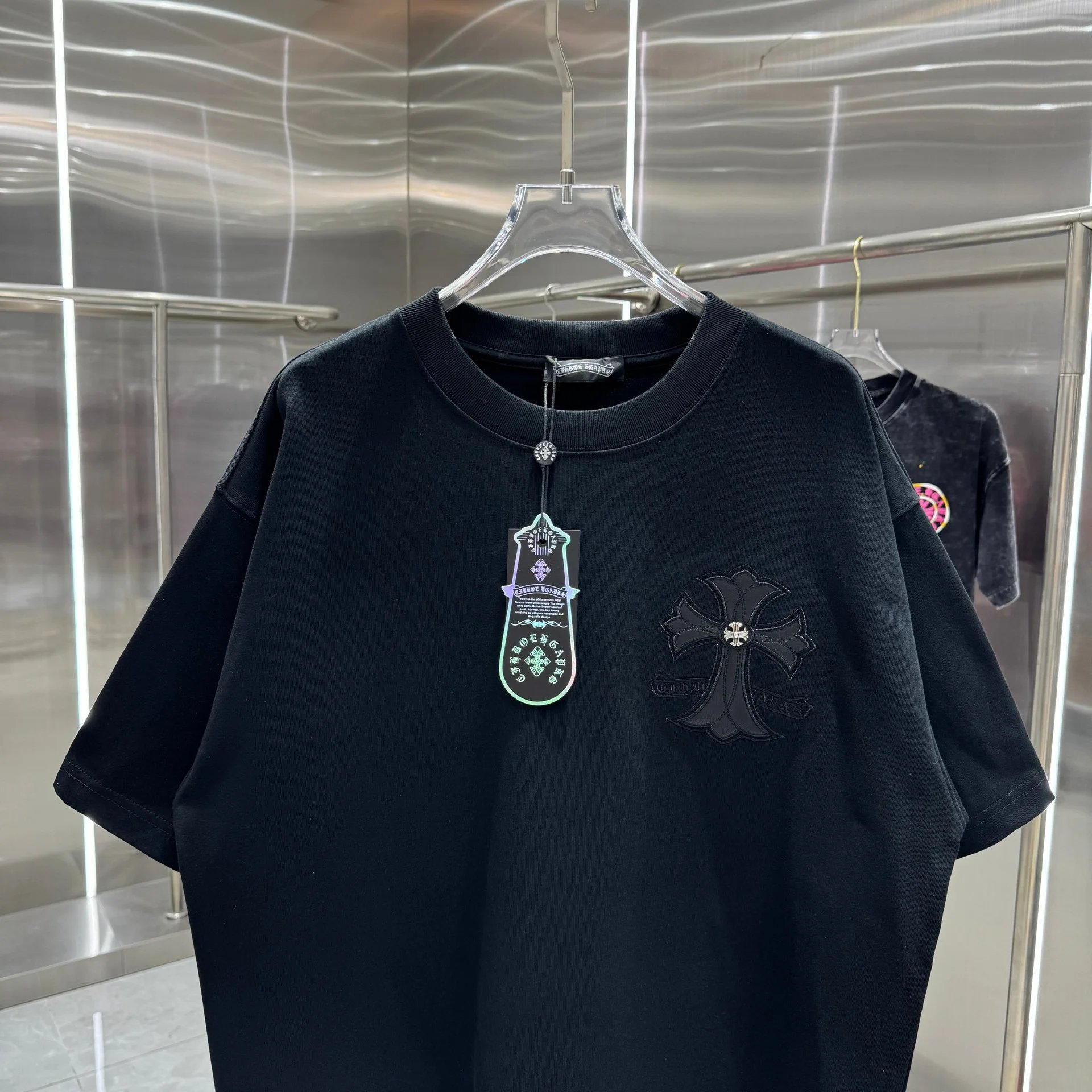 Chrome Hearts Cross Embroidered Black T-Shirt - 17