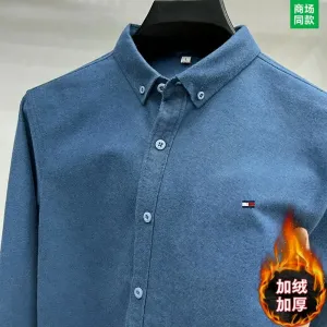 Tommy Hilfiger Button-Down Shirt Blue Fleece-Lined