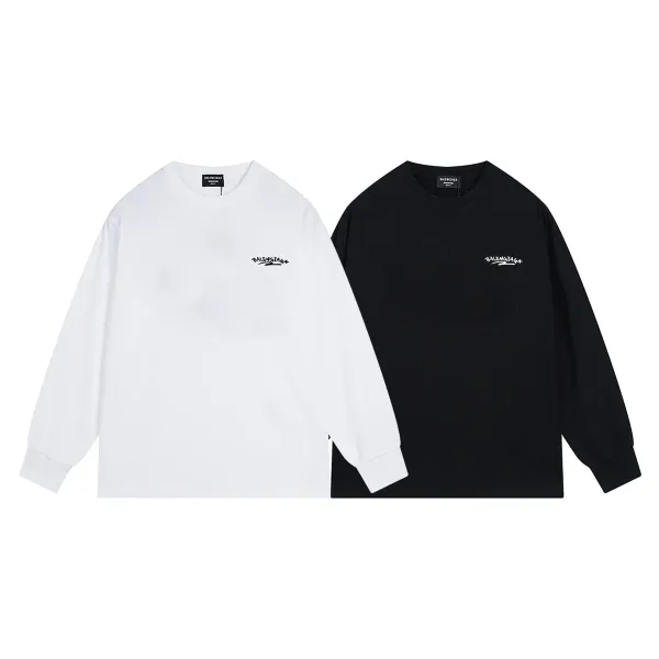 Balenciaga x Adidas Hello Name Tag Long-Sleeve T-Shirt Black - 6