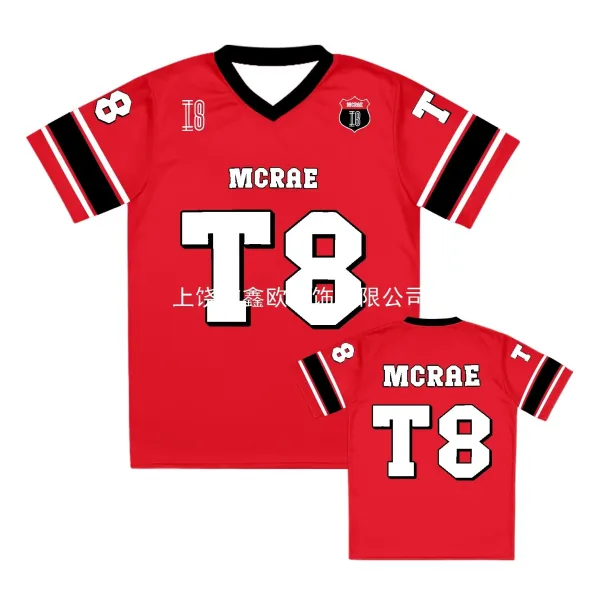 Design Custom Print Red and Black Graphic Text T-Shirt - 20