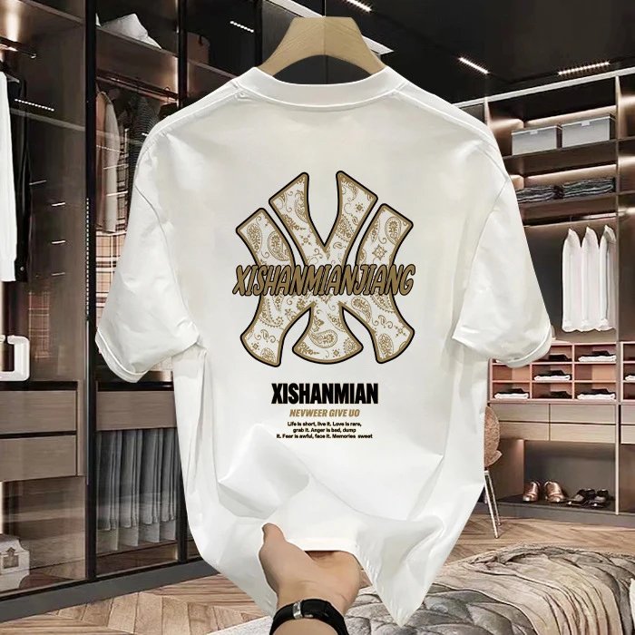 Design Xishanmianjiang NY Logo Print Black T-Shirt T-Shirts - 3