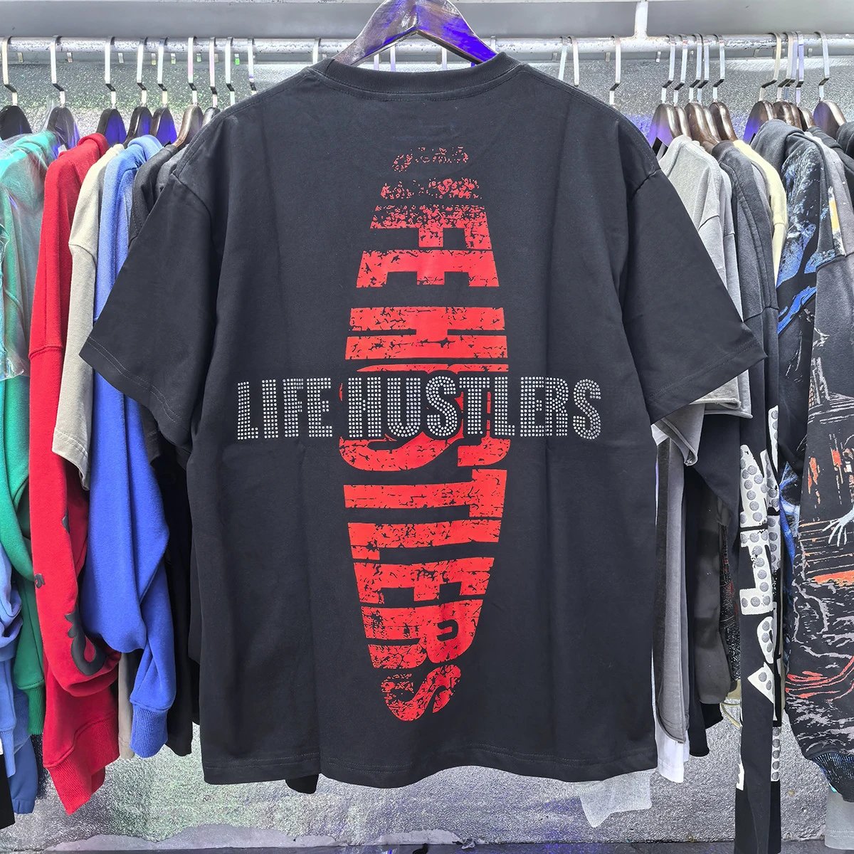 Design Life Hustlers Jesus Is King Graphic T-Shirt Black T-Shirts - 43
